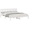 vidaXL S&auml;ngram med huvudgavel Vit 200 x 200 cm Massiv furu