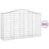 vidaXL Gabioner b&aring;gformade 11 st 200x50x120/140 cm galvaniserat j&auml;rn