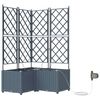 vidaXL Tr&auml;dg&aring;rdsplanterare 3 pcs Ljusgr&aring; 80 x 80 x 142 cm Plast