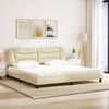 vidaXL Bed with Mattress "Hvar" Cream 200x200 cm Fabric