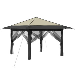 vidaXL Paviljong med 4 sidov&auml;ggar Kr&auml;m och antracit