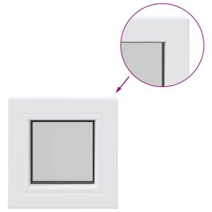 vidaXL K&auml;llarf&ouml;nster inre f&auml;rg vit RISOR 30 x 30 cm PVC och klart glas