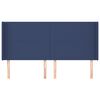 vidaXL Sänggavel med kanter blå 183x16x118/128 cm tyg