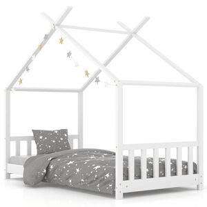 vidaXL Barns&auml;ng vit massiv furu 80x160 cm