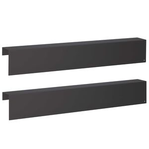 vidaXL Topprofil f&ouml;r rabattkant 2 st 100 x 10 x 15 cm St&aring;l Svart
