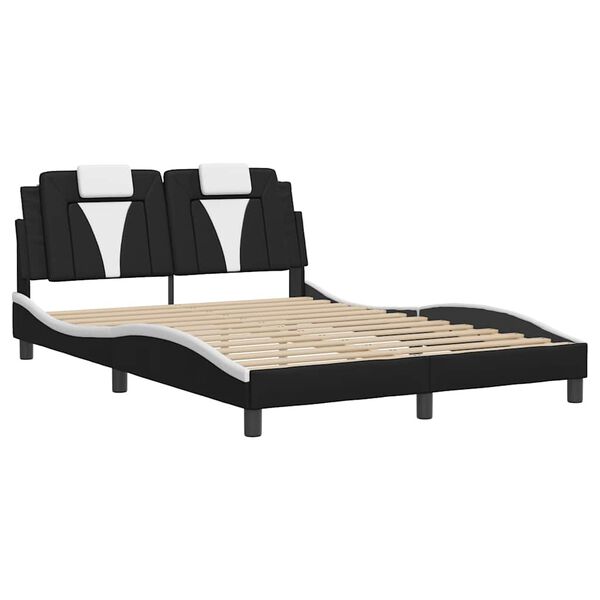 vidaXL Bed Frame "Viana" without Mattress Black and White 120x200 cm Faux Leather