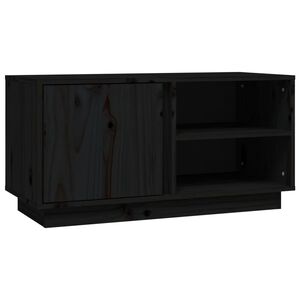 vidaXL Tv-bänk svart 80x35x40,5 cm massiv furu