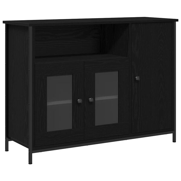 vidaXL Sideboard Svart Ek 100 x 35 x 75 cm