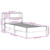 vidaXL S&auml;ng med bokhylla utan madrass vaxbrun 100x200 cm massiv furu