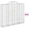 vidaXL Gabioner b&aring;gformade 12 st 200x30x160/180 cm galvaniserat j&auml;rn