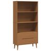 vidaXL Bokhylla MOLDE 85 x 35 x 170,5 cm Massiv furu Karamell