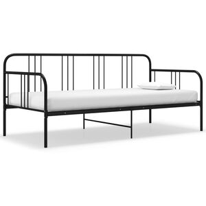 vidaXL S&auml;ngram b&auml;ddsoffa svart metall 90x200 cm