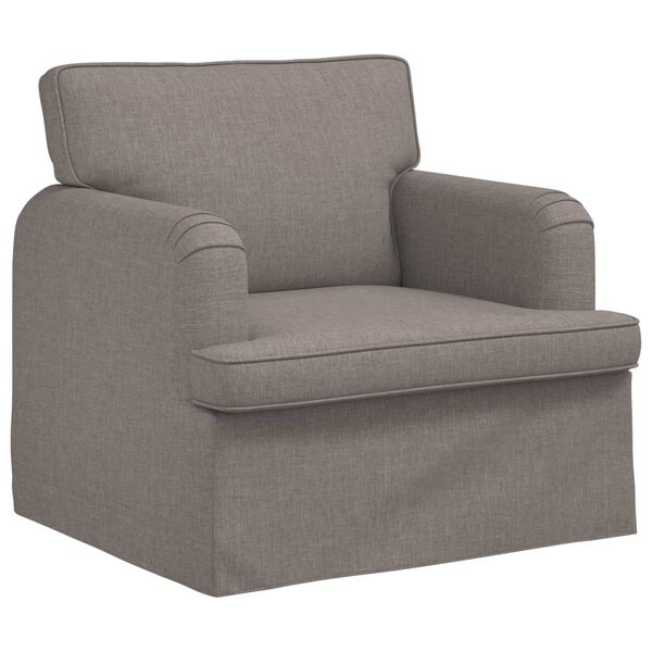 vidaXL Soffa 2 pcs Taupe 144 x 80 x 85 cm tyg