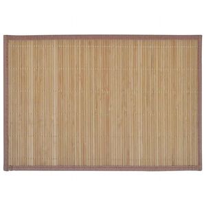 6 Bordstabletter i bambu 30 x 45 cm brun