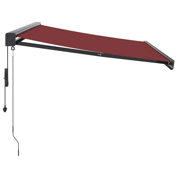 vidaXL Markis automatiskt infällbar vinröd 300x250 cm