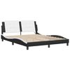 vidaXL Bed Frame with LED without Mattress "Zadar" Black and White 160x200 cm