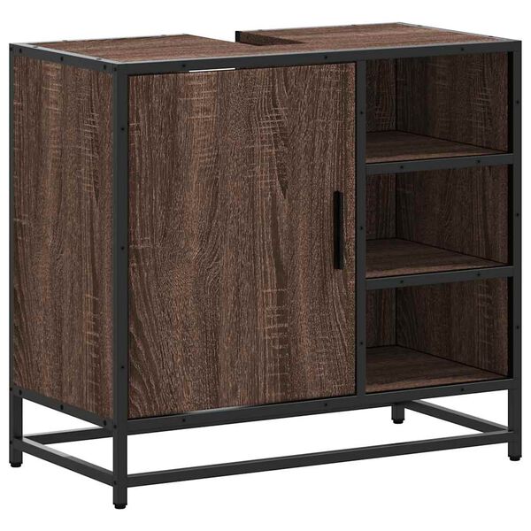 vidaXL Tv&auml;ttst&auml;llssk&aring;p brun ek 65x33x60 cm konstruerat tr&auml;