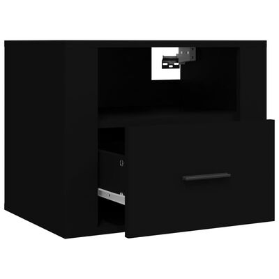 vidaXL Väggmonterade sängbord 2 st svart 50x36x40 cm
