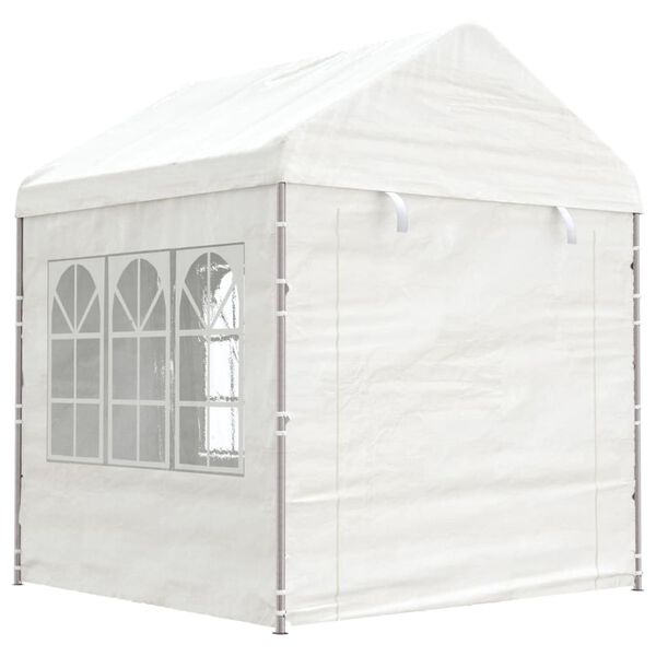 vidaXL Paviljong med tak vit 4,46x2,28x2,69 m polyeten