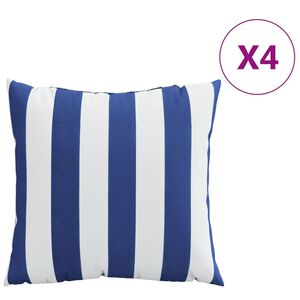 vidaXL Prydnadskuddar 4 st bl&aring; och vit 40x40 cm tyg