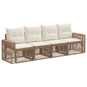 vidaXL Tr&auml;dg&aring;rdsoffset 4 st Beige och kr&auml;mvit konstrotting