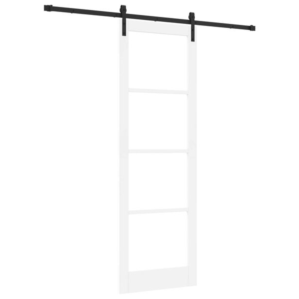 vidaXL Skjutdörr ORKDAL Vit 78 x 232 cm Massivt tallträ och glas