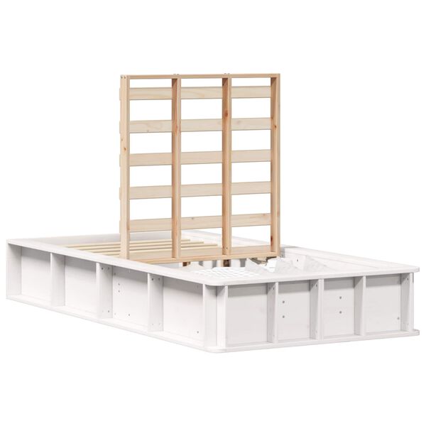 vidaXL S&auml;ngram Vit 100 x 200 cm Massiv furu