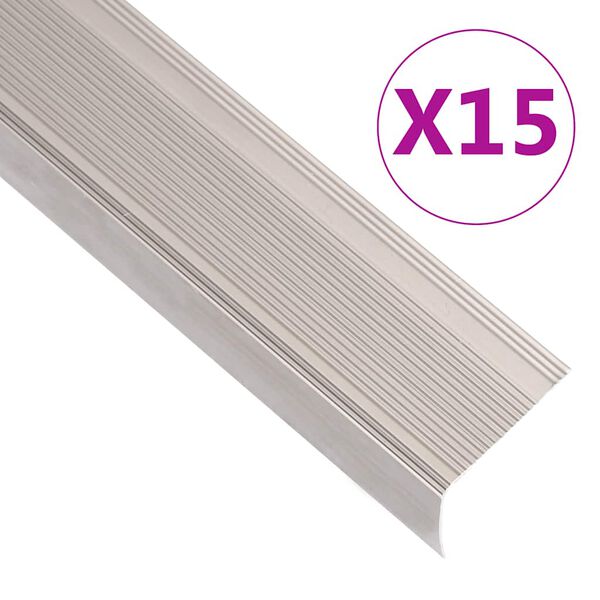 vidaXL Trappnosar i L-form 15 st aluminium 100 cm champagne