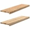 vidaXL Trappstegsmattor 2 pcs obehandlad 90x25x2 cm massiv ek