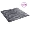 vidaXL V&auml;ggpaneler 12 pcs Sten gr&aring; 50 x 50 cm XPS Skum