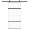 vidaXL Skjutd&ouml;rr med beslag svart 102,5x205 cm ESG-glas