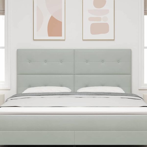 vidaXL LED huvuddyna med LED -remsljus Ljusgr&aring; 180 cm Polyester