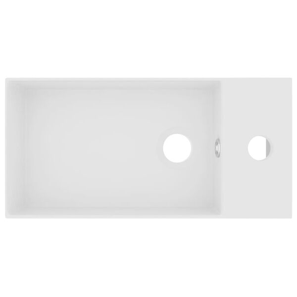 vidaXL Handfat med bräddavlopp keramik matt vit