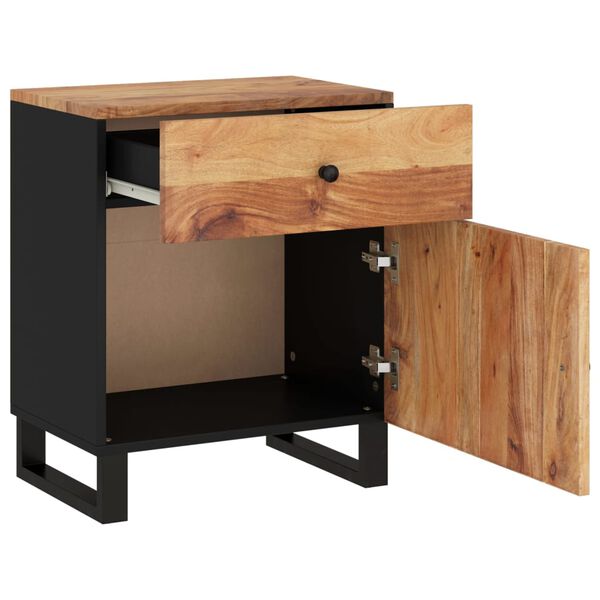 vidaXL Sängbord 50x33x60 cm massivt akaciaträ och konstruerat trä