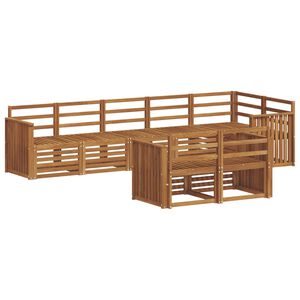 vidaXL Soffgrupper 8 pcs Naturf&auml;rg Massivt Akaciatr&auml;