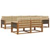 vidaXL Utomhussoffset med kudde 7 pcs Naturlig och Beige