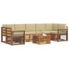 vidaXL Utomhussoffset 8 pcs Naturlig och Beige Massivt Akaciatr&auml;