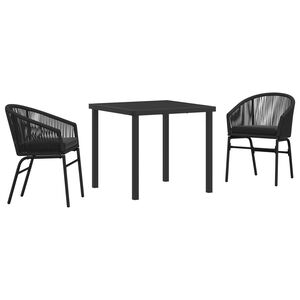 vidaXL Tr&auml;dg&aring;rdsm&ouml;belset 5 pcs Svart Pulverlackerat st&aring;l