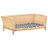 vidaXL Hundkorg med dyna 90x54x35 cm naturlig pil