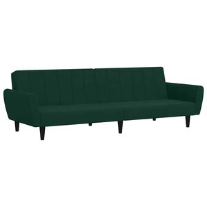 vidaXL B&auml;ddsoffa 2-sits m&ouml;rkgr&ouml;n sammet