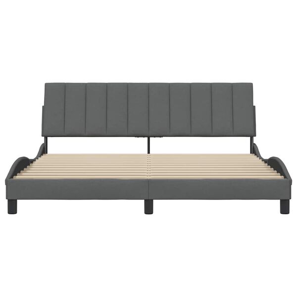 vidaXL Bed Frame without Mattress "Hanko" Dark Grey 180x200 cm Fabric