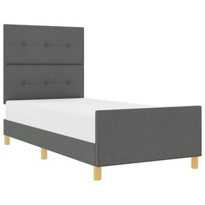 vidaXL S&auml;ngram med huvudgavel M&ouml;rkgr&aring; 80 x 200 cm tyg