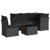 vidaXL Loungegrupp med dynor 6 delar svart konstrotting