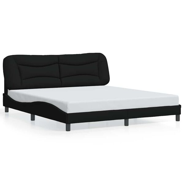 vidaXL Bed Frame without Mattress "Hvar" Black 180x200 cm Fabric