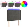 vidaXL S&auml;nggavel LED m&ouml;rkgr&aring; 103x16x118/128 cm sammet