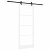 vidaXL Skjutd&ouml;rr Vit 93 x 232 cm Massivt talltr&auml; och glas