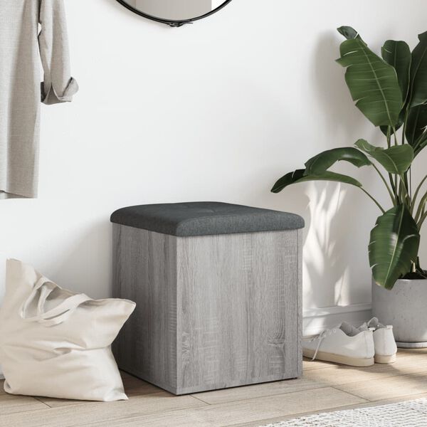 vidaXL Förvaringsbänk grå sonoma 42x42x45 cm konstruerat trä