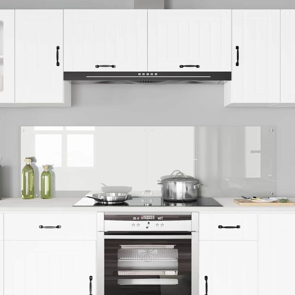 vidaXL Köksplånbak Transparent 90 x 50 cm härdat glas