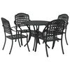 vidaXL Tr&auml;dg&aring;rdsm&ouml;belset 5 pcs Svart Aluminium
