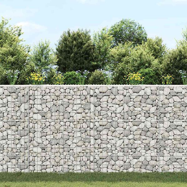 vidaXL Gabion trapets upph&ouml;jd galvaniserat st&aring;l 150x20x100 cm